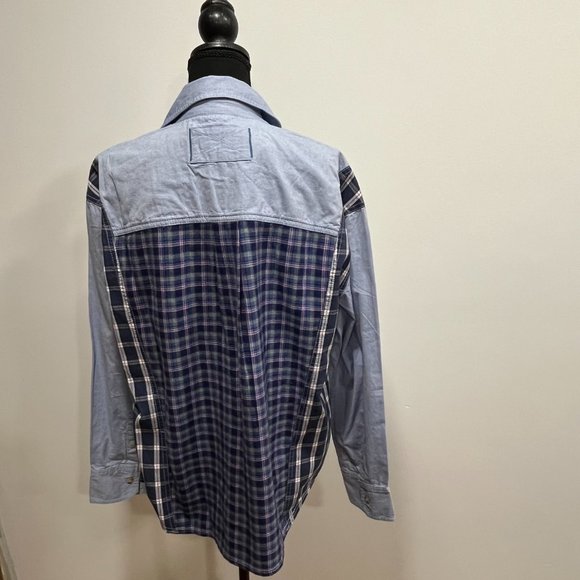 We The Free / FP Argyle Plaid Preppy Button Down NWT, M - Picture 6 of 7